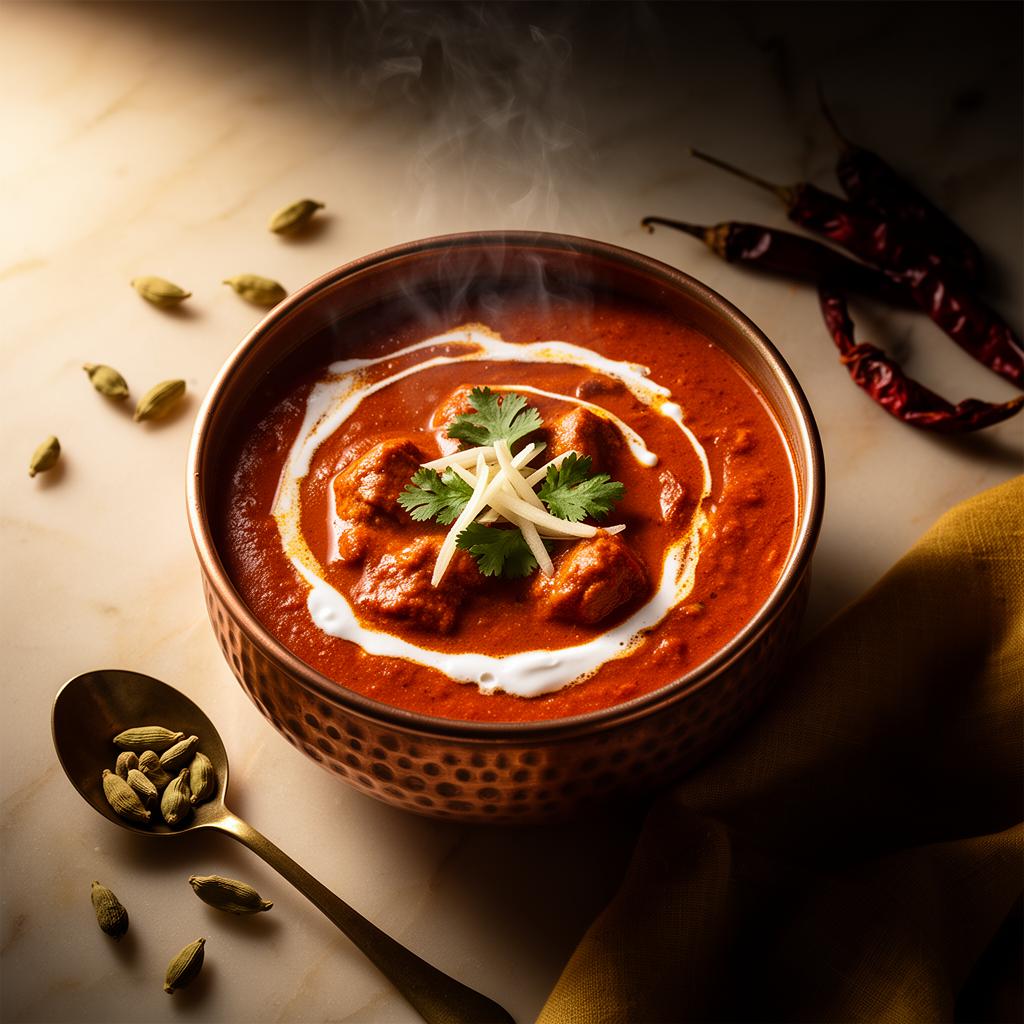 Steaming butter chicken curry